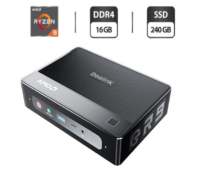 Неттоп Beelink GR9 USFF / AMD Ryzen 9 5900HX (8 (16) ядер по 3.3 - 4.6 GHz) / 16 GB DDR4 / 240 GB SSD / AMD RX Vega 8 / USB 3.1 / Wi-Fi / Bluetooth / Блок питания в комплекте б/у - Фото 1 Неттоп Beelink GR9 USFF / AMD Ryzen 9 5900HX (8 (16) ядер по 3.3 - 4.6 GHz) / 16 GB DDR4 / 240 GB SSD / AMD RX Vega 8 / USB 3.1 / Wi-Fi / Bluetooth / Блок питания в комплекте б/у - изображение 1