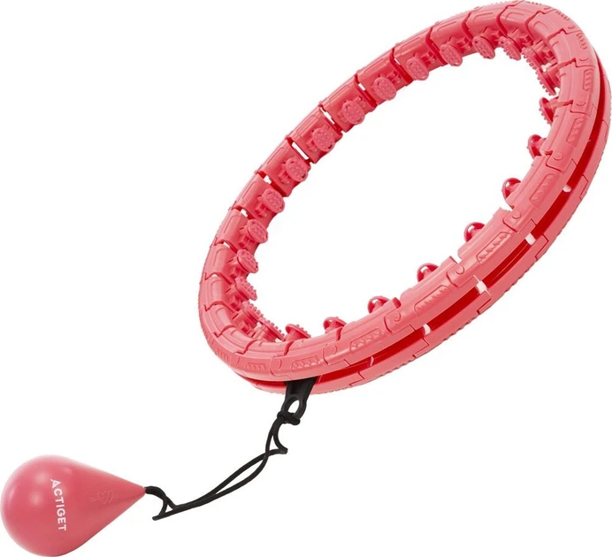 Hula-hop Actiget z obciążeniem i wypustkami masującymi 35 cm Czerwony ACT0139 (5908455309615) - obraz 2
