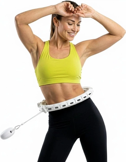 Hula-hop Actiget z obciążeniem, licznikiem i wypustkami masującymi 35 cm Biało-szary ACT0140 (5908455309622) - obraz 17