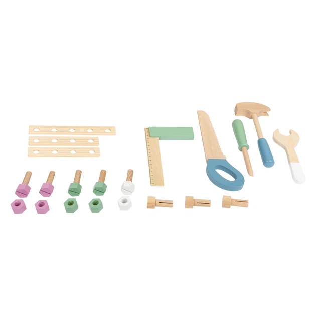 Іграшковий набір Small Foot Compact Nordic стіл для майстерні  дерев'яний 22 ел. 5410782 (4020972113764) - зображення 2