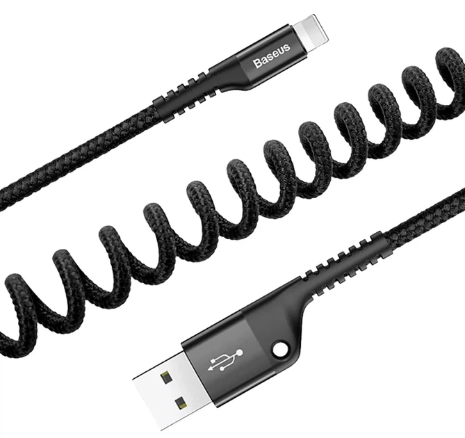 Кабель Baseus Fish Eye Lightning USB чорний для iPhone 12 - зображення 4