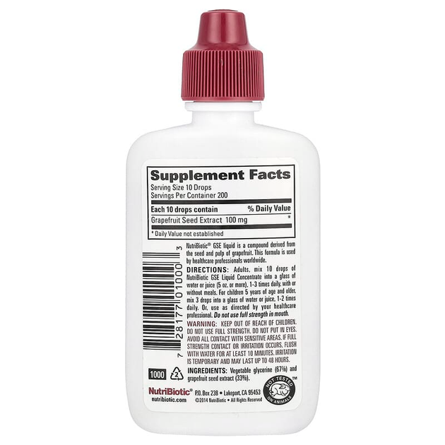 Екстракт грейпфрутової кісточки NutriBiotic "GSE Grapefruit Seed Extract" рідкий концентрат (59 мл) - зображення 2