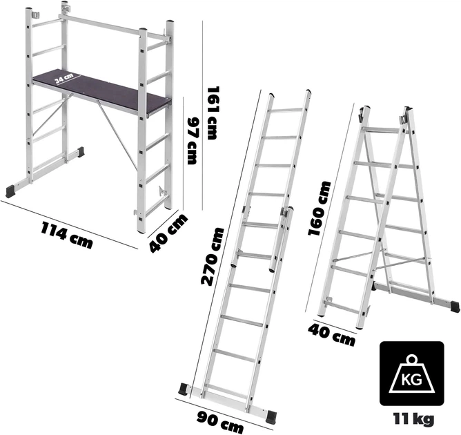 Rusztowanie drabinowe Kadax Vadans aluminiowe 270 cm K10435 (5906638300756)   - obraz 14