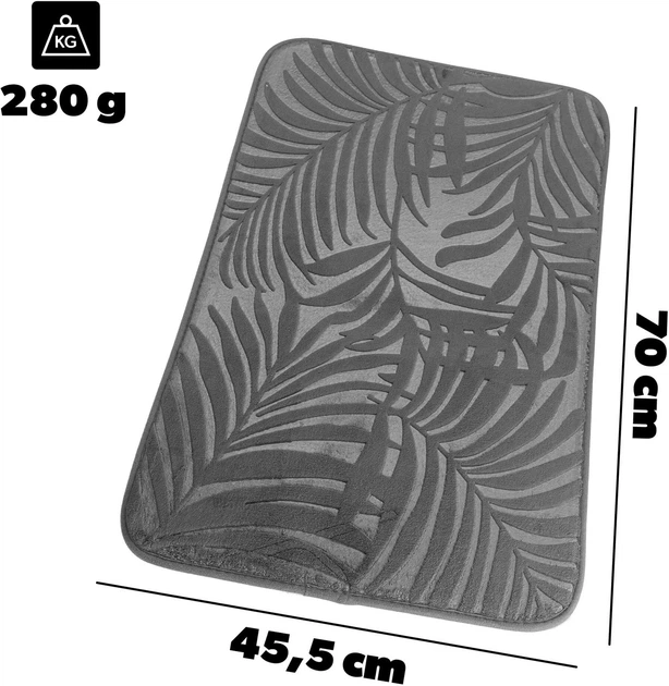 Килимок для ванної кімнати Kadax Anciles 45 x 70 см Сірий K11598 (5906638313008) - зображення 10