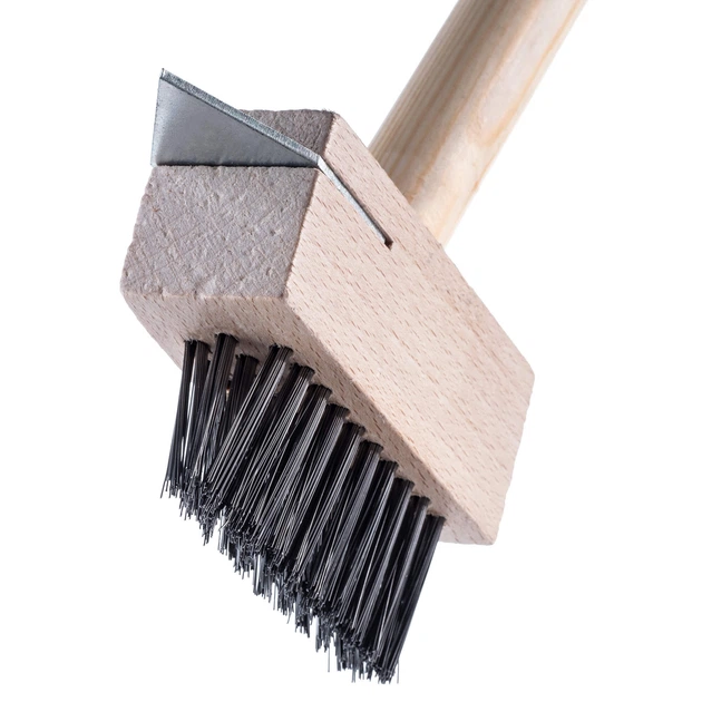 Szczotka do kostki brukowej Kadax Sater ze skrobaką do czyszczenia i drewnianym trzonkiem 135 cm (5903699424964) - obraz 3