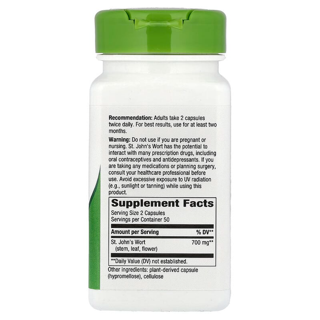 Зверобой Nature's Way "St. John's Wort Herb" 700 мг (100 капсул) - изображение 2