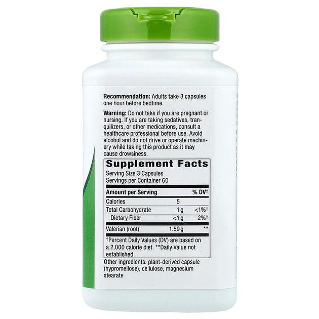 Корень валерианы Nature's Way "Valerian Root" 1590 мг (180 капсул) - изображение 2