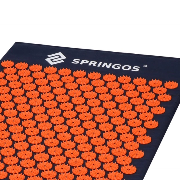 Mata zdrowotna do akupresury Springos FA0154 z kolcami z poduszką 65 x 40 cm Zielono-złota (5907719490205) - obraz 13