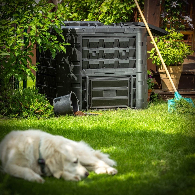 Садовий компостер Kadax Fixem 650 л Чорний K10267 (5903699499009) - зображення 7