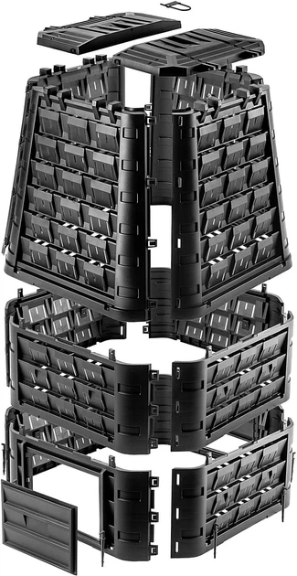 Садовий компостер Kadax Yutz 1050 л Чорний K10266 (5903699498996) - зображення 2