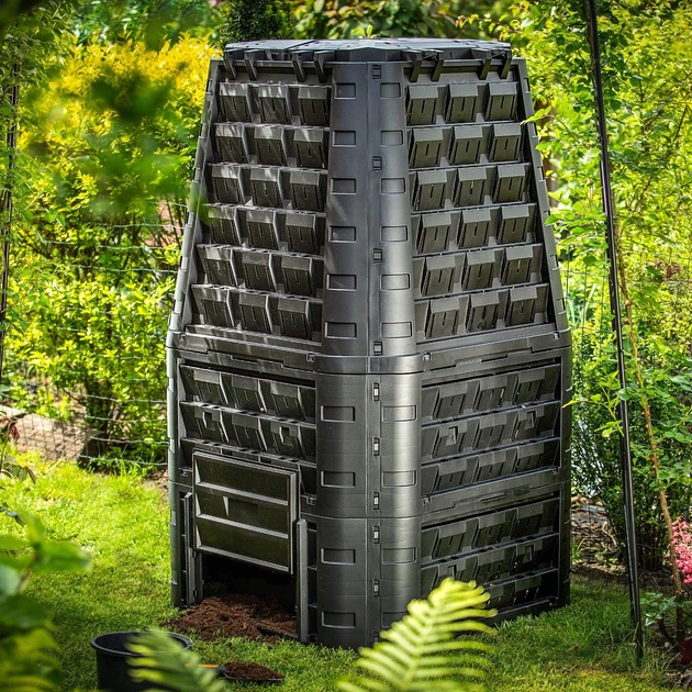 Садовий компостер Kadax Yutz 1050 л Чорний K10266 (5903699498996) - зображення 10