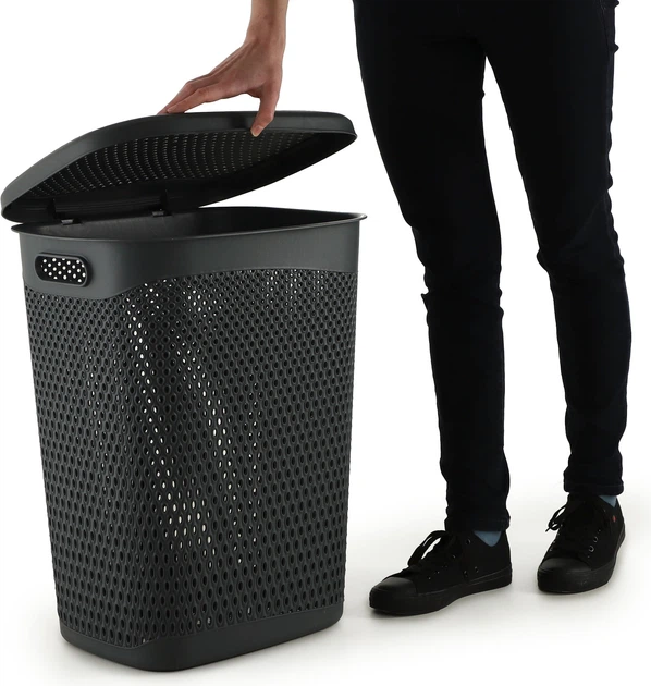 Кошик для білизни Kadax Briec 55 л Темно-сірий K9627 (5903699491959) - зображення 9