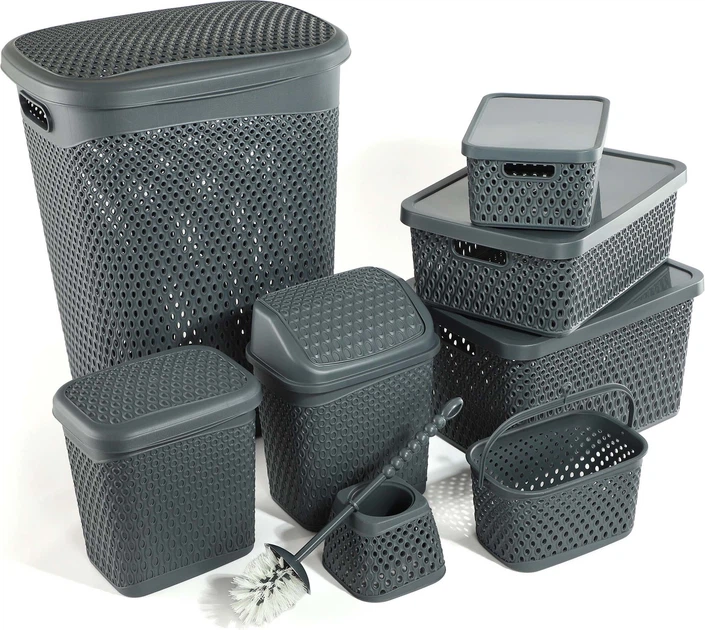 Кошик для білизни Kadax Briec 55 л Темно-сірий K9627 (5903699491959) - зображення 10