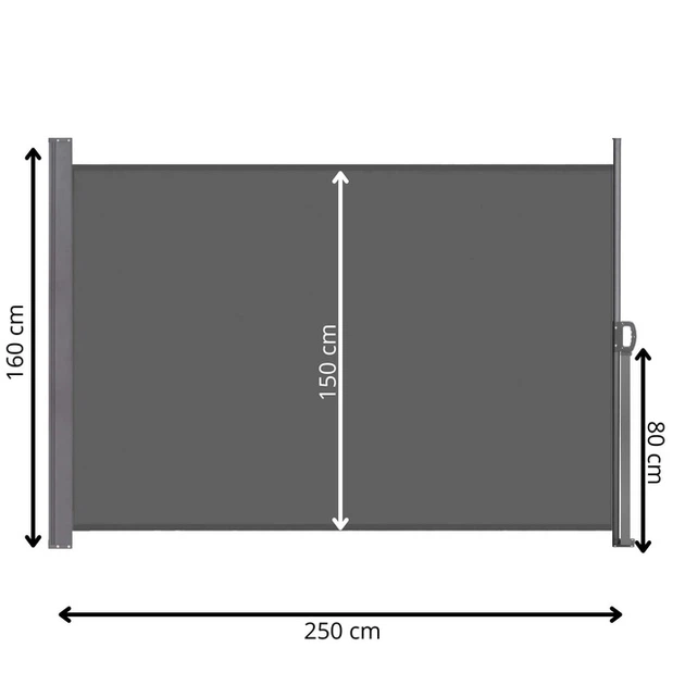 Osłona boczna Springos AW0001 na taras i balkon 250 x 160 cm Szara (5907719479088) - obraz 17