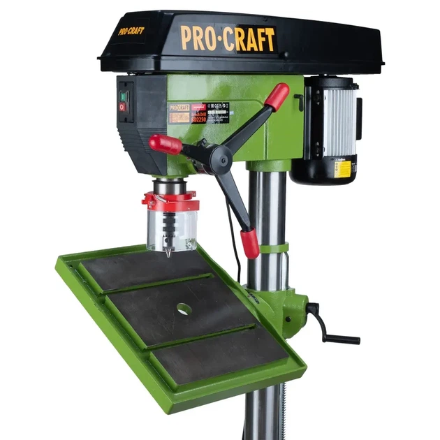 Procraft BD2250 — свердлильний верстат 1500 Вт, 12 швидкостей, патрон 5-32 мм, конус Морзе, лещата в комплекті - Фото 8 Procraft BD2250 — свердлильний верстат 1500 Вт, 12 швидкостей, патрон 5-32 мм, конус Морзе, лещата в комплекті - зображення 8