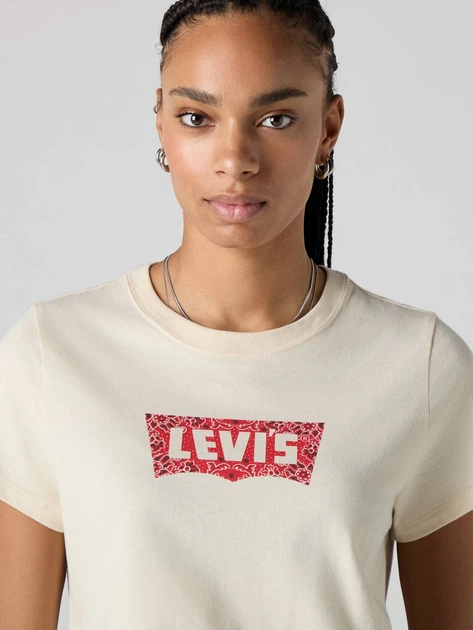 Футболка бавовняна жіноча Levi`s Gr Favorite Tee 005GV-0042 XS Бежева (5401187851723) - зображення 4