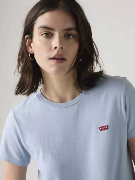 T-shirt damski bawełniany Levi`s Perfect Tee 39185-0398 XS Błękitny (5401187374673) - obraz 4