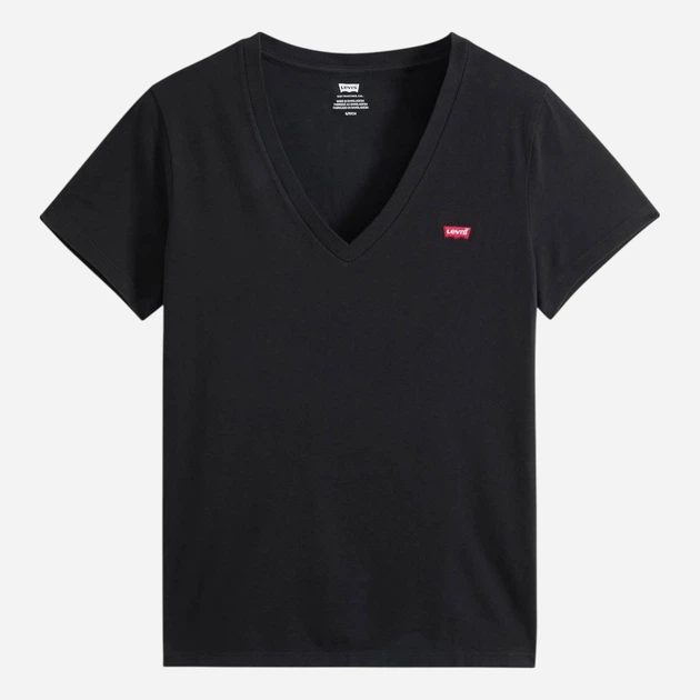 Футболка бавовняна жіноча Levi's Perfect Vneck 85341-0003 S Caviar (5400816651291/5400570473429) - зображення 4