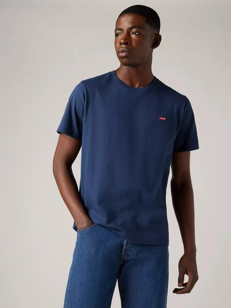 Футболка бавовняна довга чоловіча Levi`s Ss Original Hm Tee 56605-0017 M Темно-синя (5400570285138) - зображення 3