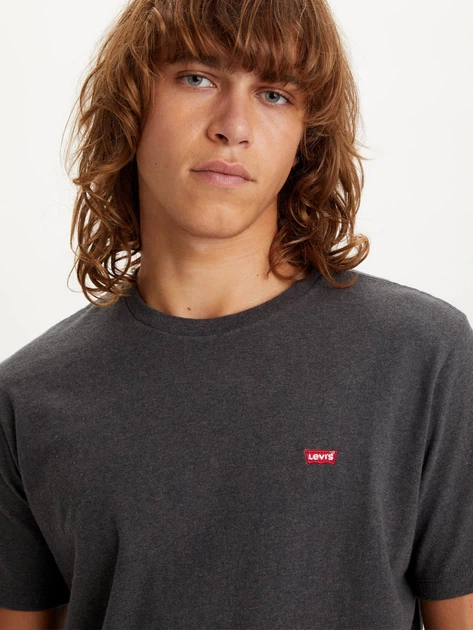 Футболка бавовняна довга чоловіча Levi`s Ss Original Hm Tee 56605-0149 M Темно-сіра (5401030234093) - зображення 4