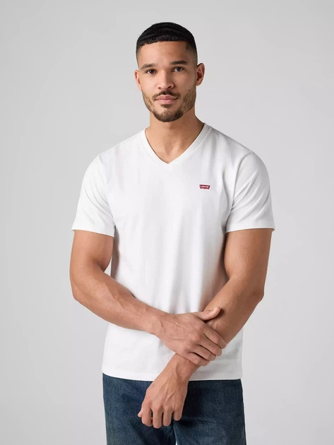Koszulka męska bawełniana Levi's Original Hm Vneck 85641-0000 M Biała (5400816646587) - obraz 3