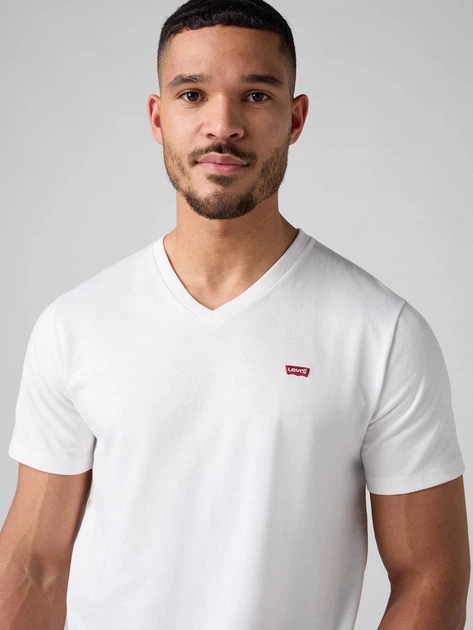 Koszulka męska bawełniana Levi's Original Hm Vneck 85641-0000 M Biała (5400816646587) - obraz 4