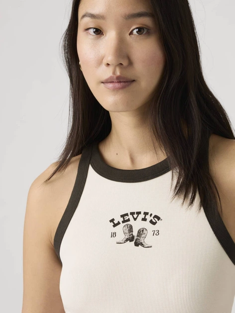 Top damski Levi`s Gr Essential Racer Tank 003QP-0010 L Beżowy (5401187795706) - obraz 4