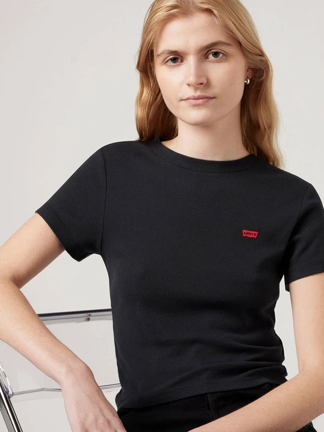 Koszulka damska bawełniana Levi's Essential Sporty Tee Rib A7419-0014 L Czarna (5401157130605) - obraz 4
