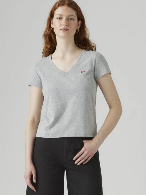 Zestaw koszulek damskich 2 szt Levi`s 2Pack Perfect Vneck 004AN-0002 M Biały/Szary (5401187368979) - obraz 4