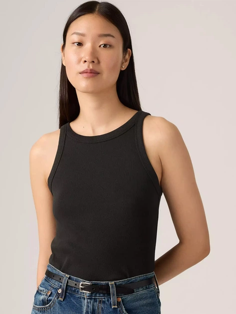Koszulka na ramiączkach damska Levi's Essential Racer Tank A3381-0001 L Czarna (5401043302000) - obraz 3