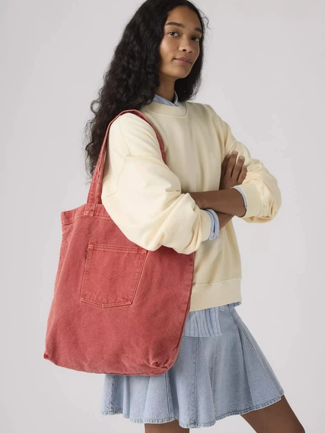 Сумка шопер жіноча джинсова Levi`s Tote Sunshine 005FV-0002 Червона (5401030717169/5401187675855) - зображення 2