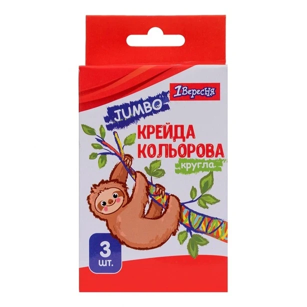 Крейда JUMBO 1Вересня "Zoo Land" кольорова 3 шт. (400439) - Фото 1 Крейда JUMBO 1Вересня "Zoo Land" кольорова 3 шт. (400439) - изображение 1