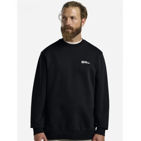 Кофта Jack Wolfskin Essential Crewneck M XL Чорний (1109-4064886464116) - зображення 3