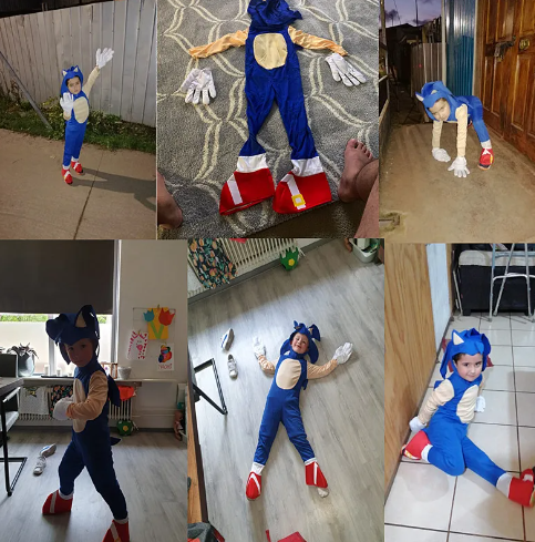 Дитячий карнавальний костюм їжачок Сонік Sonic, комбінезон з шапкою та рукавичками, на зріст 95–105 см - Фото 2 Дитячий карнавальний костюм їжачок Сонік Sonic, комбінезон з шапкою та рукавичками, на зріст 95–105 см - зображення 2