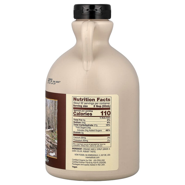 Органічний кленовий сироп Now Foods, Organic Maple Syrup, темного кольору, клас A, 946 мл - Фото 2 Органічний кленовий сироп Now Foods, Organic Maple Syrup, темного кольору, клас A, 946 мл - зображення 2