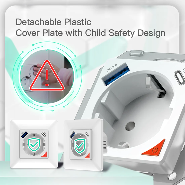 Розумна розетка Moes Wi-Fi 16 A (WK-Y-EU-1U1C) - зображення 6