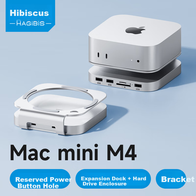 Док-станция Hagibis Mac Mini M4 Hub with M.2 SSD Enclosure - Фото 2 Док-станция Hagibis Mac Mini M4 Hub with M.2 SSD Enclosure - изображение 2