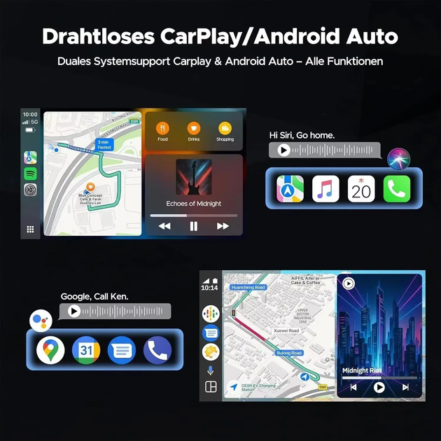 OTTOCAST AI Screen 11.4" Android 15 — беспроводной дисплей CarPlay и Android Auto, YouTube, Netflix, Google Play - изображение 7