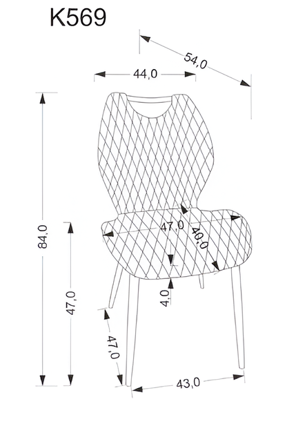 Krzesło do kuchni i salonu Halmar K569 popielate (5905248135222) - obraz 4