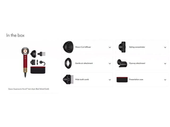 Фен Dyson Supersonic Nural Red Velvet/Gold (594823-01) - Фото 3 Фен Dyson Supersonic Nural Red Velvet/Gold (594823-01) - изображение 3