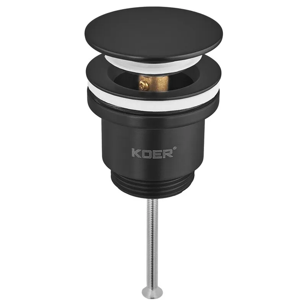 Донный клапан для раковины Koer PW-11-05 1 1/4'' универсальный (с/без перел) СLICK-СLACK (Цвет че - Фото 1 Донный клапан для раковины Koer PW-11-05 1 1/4'' универсальный (с/без перел) СLICK-СLACK (Цвет че - изображение 1