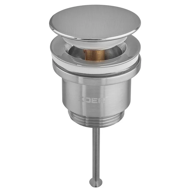Донный клапан для раковины Koer PW-11-02 1 1/4'' универсальный (с/без перел) СLICK-СLACK SS COLOR - Фото 1 Донный клапан для раковины Koer PW-11-02 1 1/4'' универсальный (с/без перел) СLICK-СLACK SS COLOR - изображение 1