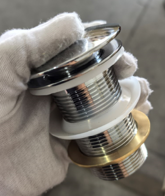 Донный клапан для раковины Koer PW-12-01 1 1/4'' без перелива автоматический СLICK-СLACK (Цвет хром - Фото 2 Донный клапан для раковины Koer PW-12-01 1 1/4'' без перелива автоматический СLICK-СLACK (Цвет хром - изображение 2