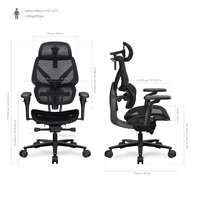 Кресло для геймеров TX3 Flex Pro Mesh Light Grey (TEGC-3076104.42) - изображение 8