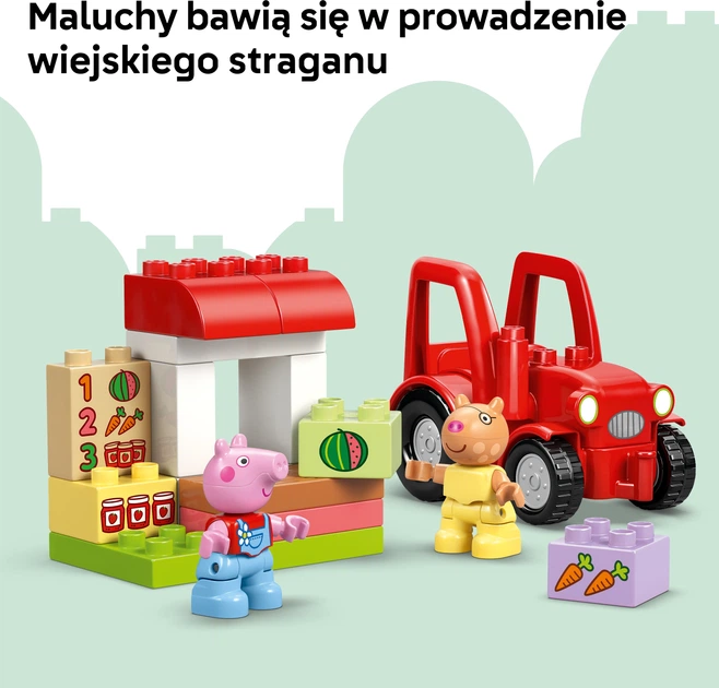 Zestaw klocków LEGO DUPLO Peppa Pig Ciągnik i rynek 18 elementów (10468) - obraz 5