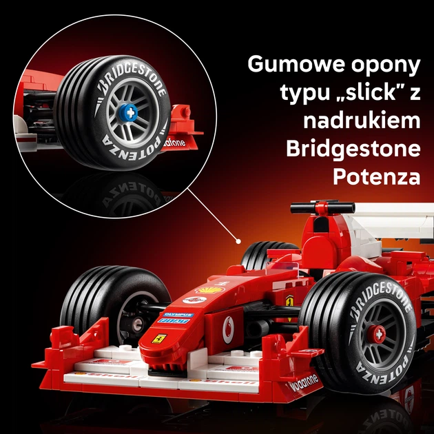Zestaw klocków LEGO Icons Ferrari F2004 i Michael Schumacher 735 elementów (11375) - obraz 7
