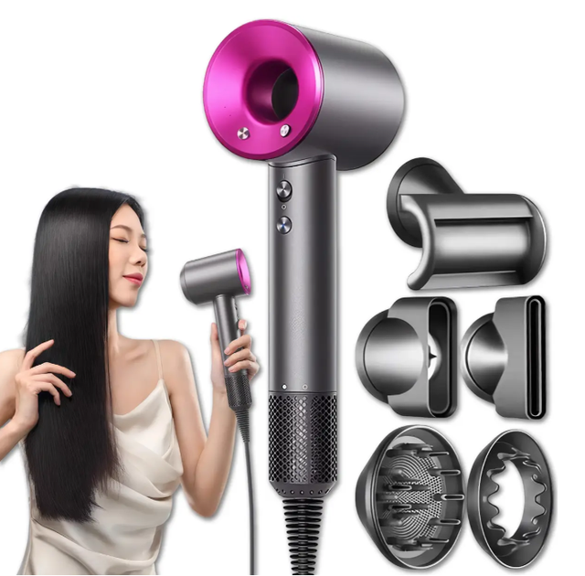 Фен Super Hair Dryer з 5 насадками для швидкого сушіння та укладання волосся - зображення 4