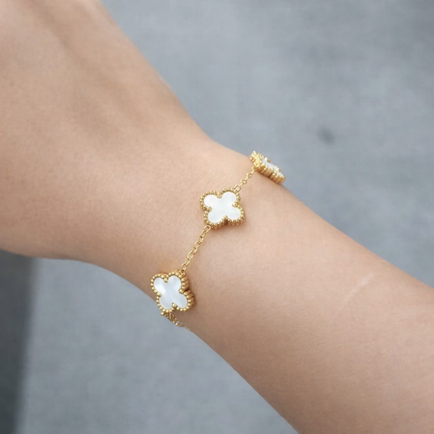 Браслет в стиле Van Cleef (Gold-White) - изображение 2