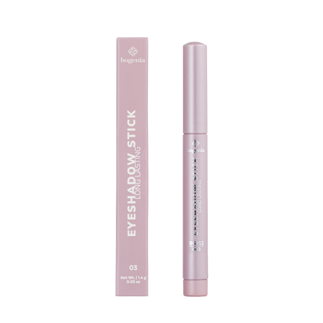Тіні-олівець для повік перламутрові Bogenia Long Lasting Eyeshadow Stick BG912, 003 Світло-бузкові - изображение 2