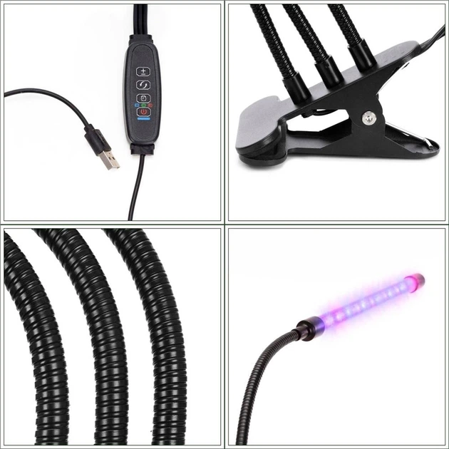 Лампа Springos для освітлення рослин LED 3 панелі GA0222 (5908455310116) - зображення 11